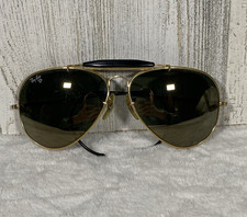 Vintage Ray Ban B&L Diamond Hard Aviator Shooter Sunglasses Gold Frames 62mm