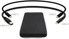 Labbyf Portable 1TB External Hard Drive HDD — USB 3.0 & USB C for PC, Mac, PS