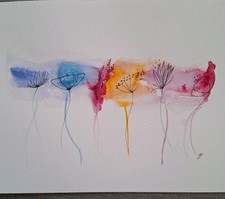Abstract Watercolour dancing