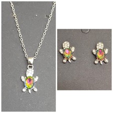 Turtle Crystal Necklace &