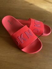 Genuine Dkny Sliders Flip Flops Beautiful Size Uk9 Uk8 Hot Pink Brand New Rrp£60