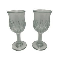 Antique Jules Lang & Son Dram Cordial Liquor Glass x2 RD 277168 Stem Glasses