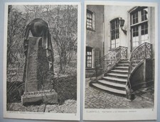 2 old postcards from Elberfeld Wuppertal NRW grave & staircase 1910 RARE!