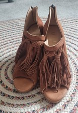 Womens Unisa Suede Tan Tassel  Shoes