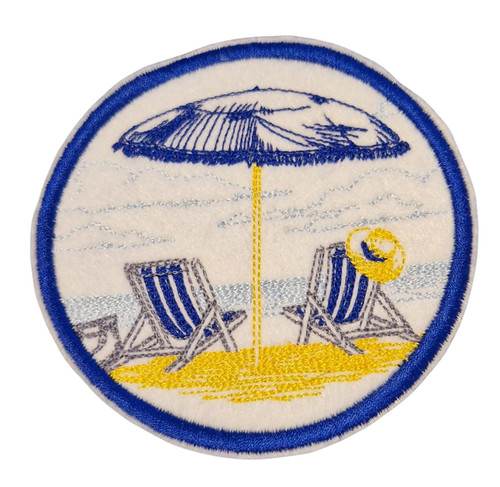 Embroidered seaside beach - seaside, deck