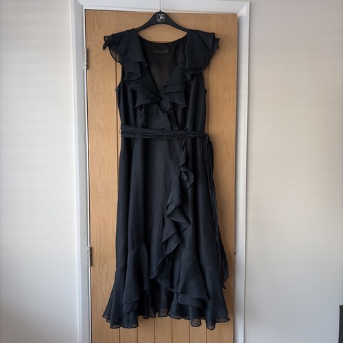 Coast black silk blend ruffle - blend,