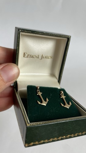 9ct gold anchor drop - drop, small