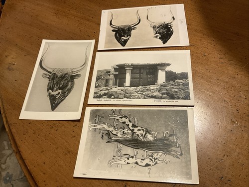 Four black and white postcards - and,