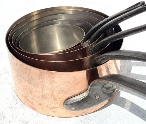 Vintage french copper pan set - copper,