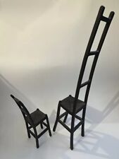 Rustic Cast Iron Laddler Back Chairs Set of 2 Sculptures Rennie Mackintosh style