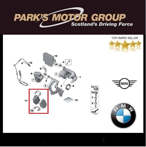 Bmw genuine rear brake pads - pads, 5