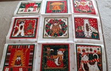 Quilting Fabric Motifs Christmas  3 x 3 inches x 9 different designs