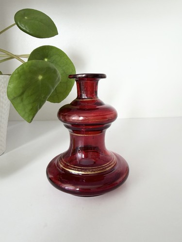 Antique cranberry glass vase - antique,
