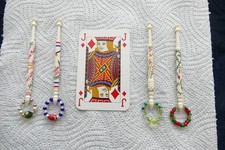 Torchon Lace Bobbins, Excellent condition and quality in batch of four