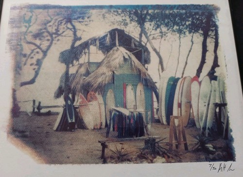 Surfboard beach art signed ltd - surfboard,