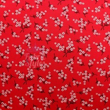 Red Bouquet Viscose Fabric