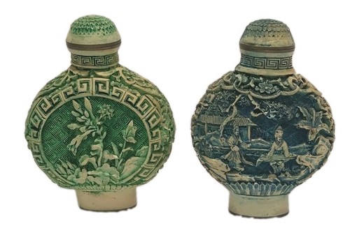 Snuff bottles spoons - 2, faux