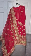 Tailor Stitched 3 Piece Suit.Embroidery. Pink. M/L. Pakistani/Punjabi/Indian.