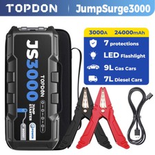 TOPDON JS3000 3000A Car Battery Jump Starter 12V Engine Booster Pack 24000mAh UK