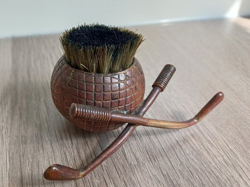 Antique golf ball - ball, clubs
