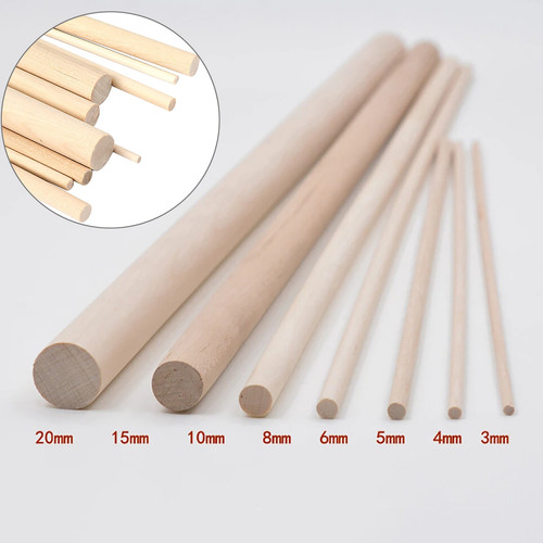 Round wood stick dowels - round,