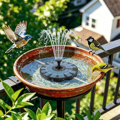 Solar bird bath - solar, pump