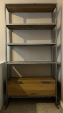 Solid Oak & Metal Bookcase (Oak Furnitureland Brooklyn)