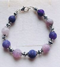 Stunning Purple Dragons Vein Agate Italian Purple Crystal Bracelet 7.5 Inches 1