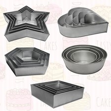 CAKE TIN SET 4 TIER BIRTHDAY CAKE TIN SET 6" 8" 10" 12"  PANS STAR CAKE TIN