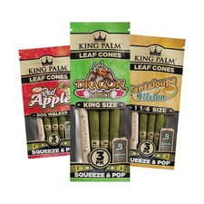 King Palm | 9 Palm Leaf Pre Rolls | 3 Pack Bundle | 3 Flavours | 3 Sizes
