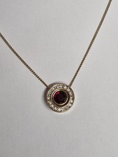 Gold Tone Necklace with Red