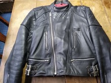 GMac Heavy Duty Leather Motorcycle Biker Jacket 44-46 Chest XL Cafe Racer Rocker