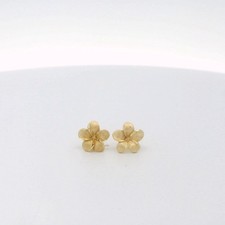 14k Yellow Gold Flower Stud