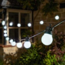 Outdoor LED String Lights Waterproof Festoon Garden Lights Warm White Set of 10