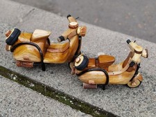 Fair Trade Hand Carved Wooden Model Moped Vespa Lambretta Scooter