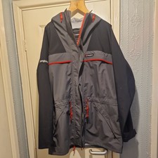 BERGHAUS Hooded Raincoat Jacket Coat Men Size 2XL, Black/Grey with red detail
