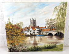 Vintage Oil On Canvas 'Village Scene' By Gordon Smith - 20" x 24"