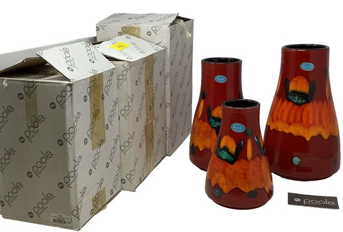 Poole pottery volcano vase set - vase,