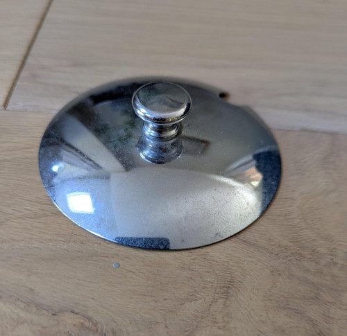 Vintage chrome jam jar - jar, sugar