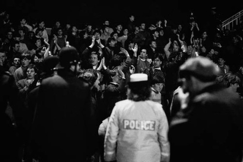 Police and fans during - , the