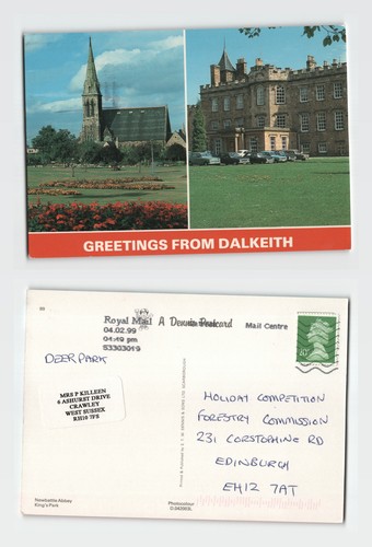 Postcard dalkeith church and - church,
