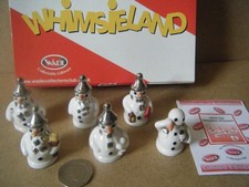 Rare Wade "SILVER HAT SNOWMEN WHIMSIES" Set of 6. Ltd Edition 100 sets. Boxed.