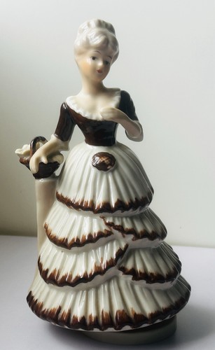 Vintage porcelain music box - porcelain,