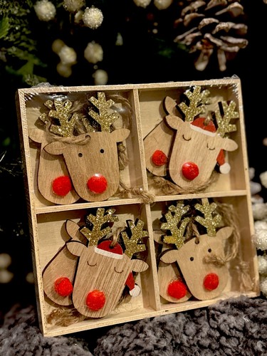 Gisela graham wooden reindeer - wooden,