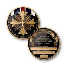 DISTINGUISHED FLYING CROSS MEDAL 1.75"  CHALLENGE COIN
