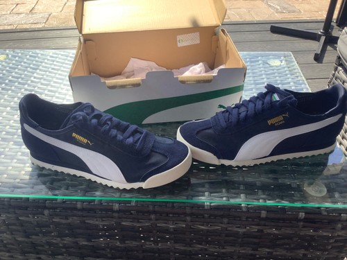 Puma roma trainers navy - navy, white