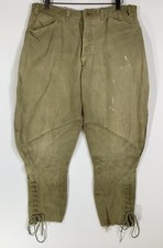 Vintage U.S. Military Army WW1 Era Tan Canvas Doughboy Pants Breeches W32