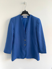 Vintage Jacques Vert Blazer Jacket Cobalt Blue Wool Blend UK 18