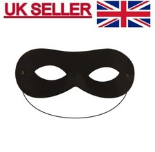 BLACK DOMINO EYE MASK ROBBER BANDIT SUPERHERO EYE MASK FOR FANCY DRESS 