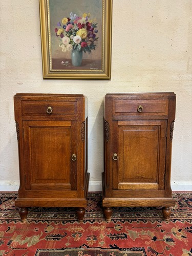 Pair antique french oak - pair, of